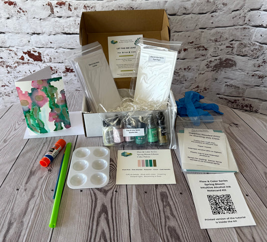 Flow & Color Series: Spring Bloom Edition - Intuitive Alcohol Ink Card Kit