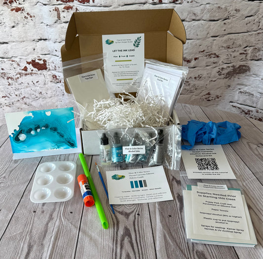 Flow & Color Series: Ocean Currents Edition Intuitive Alcohol Art Notecard Kit