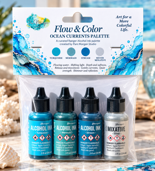 Flow & Color - Arctic Air Alcohol Ink Color Palette