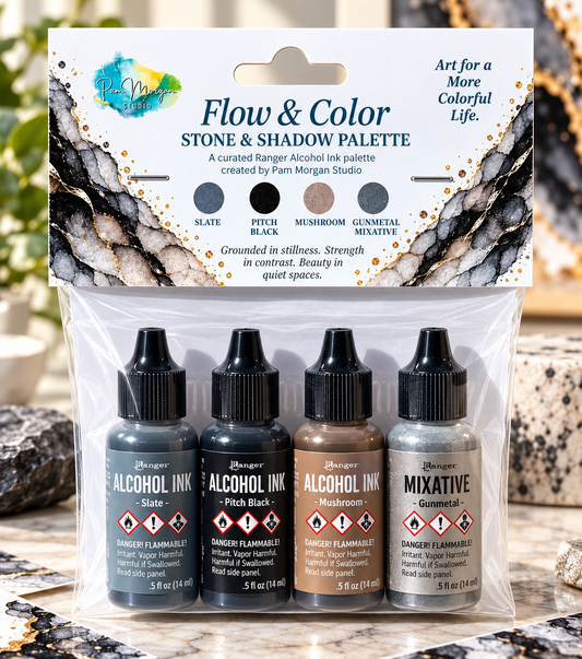Flow & Color - Stone & Shadow Alcohol Ink Color Palette