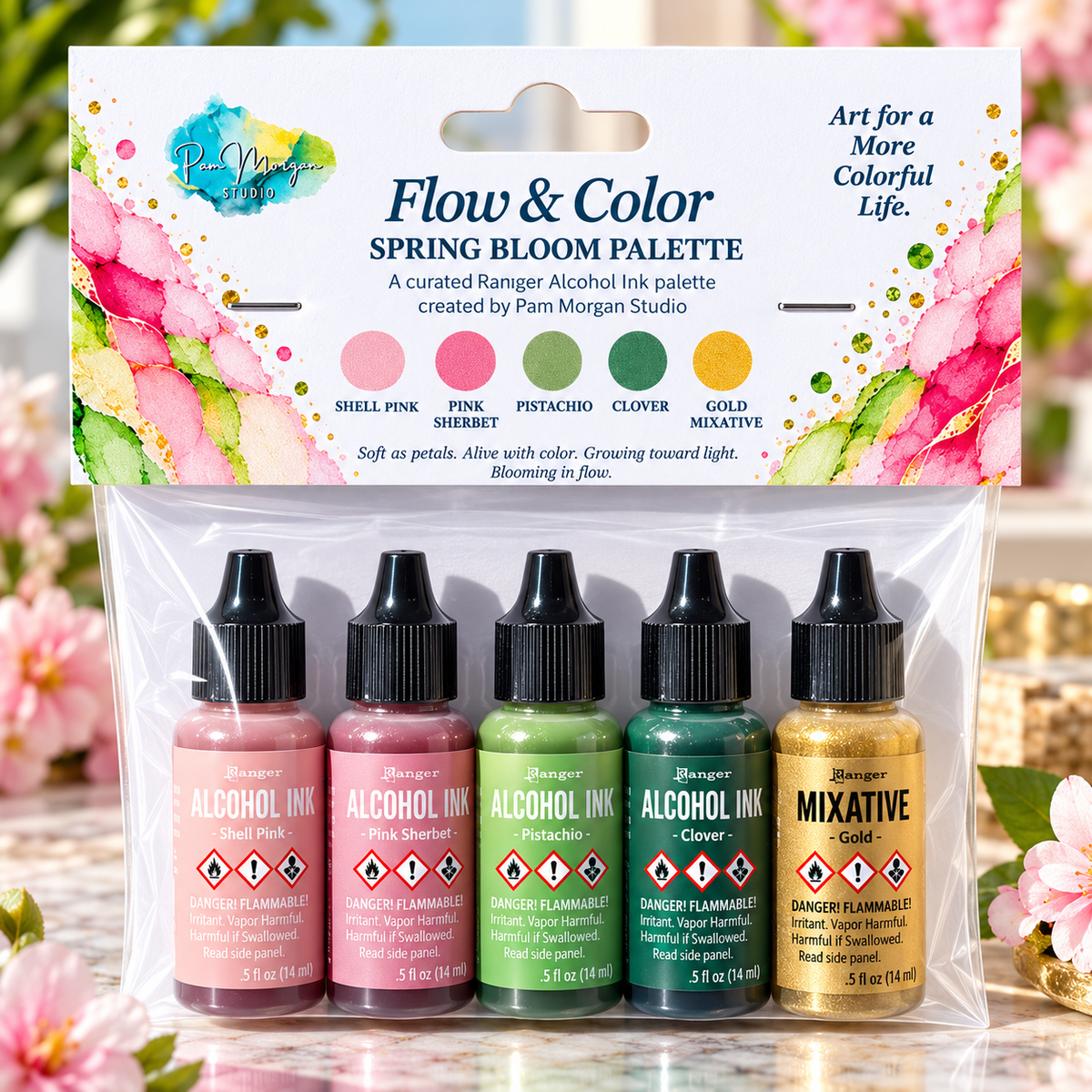 Flow & Color - Spring Bloom Alcohol Ink Color Palette