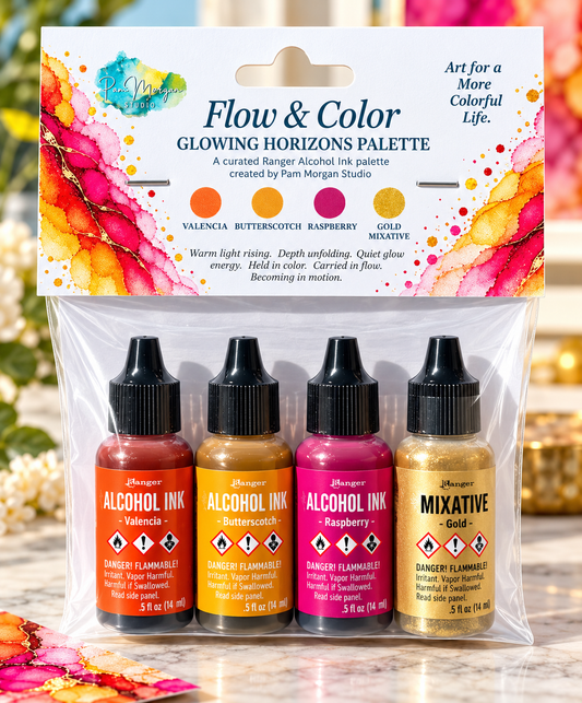 Flow & Color - Glowing Horizons Alcohol Ink Color Palette