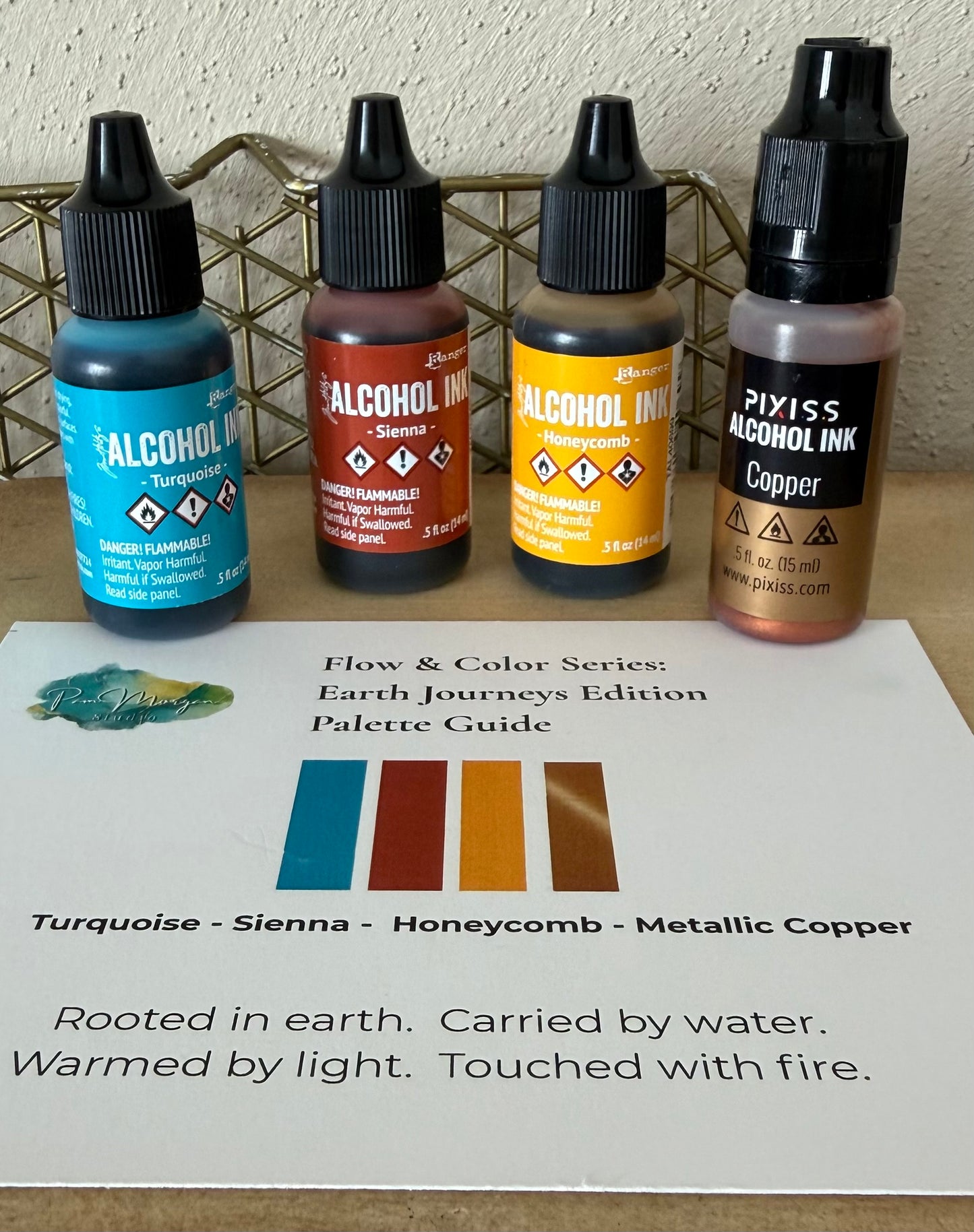 Flow & Color Series:  Earth Journeys Intuitive Alcohol Ink Card Kit