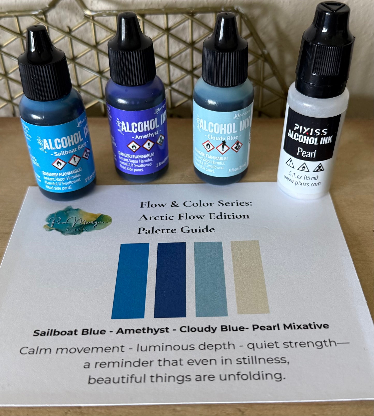 Flow & Color Series - Arctic Flow Edition Alcohol Ink Notecard Kit