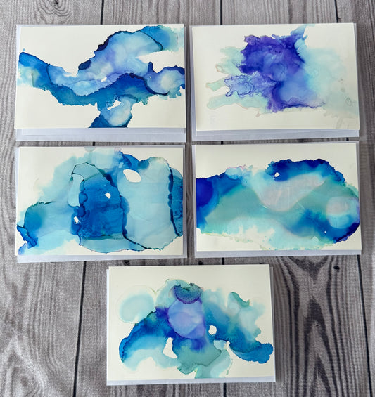 Flow & Color Series - Arctic Flow Edition Alcohol Ink Notecard Kit
