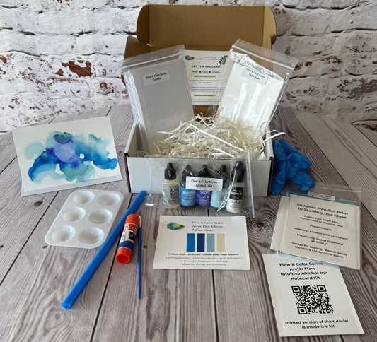 Flow & Color Series - Arctic Flow Edition Alcohol Ink Notecard Kit
