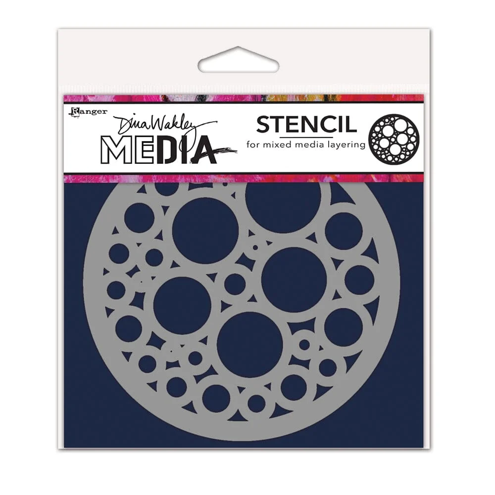 Dina Wakley Media Stencil Bubbles Coaster